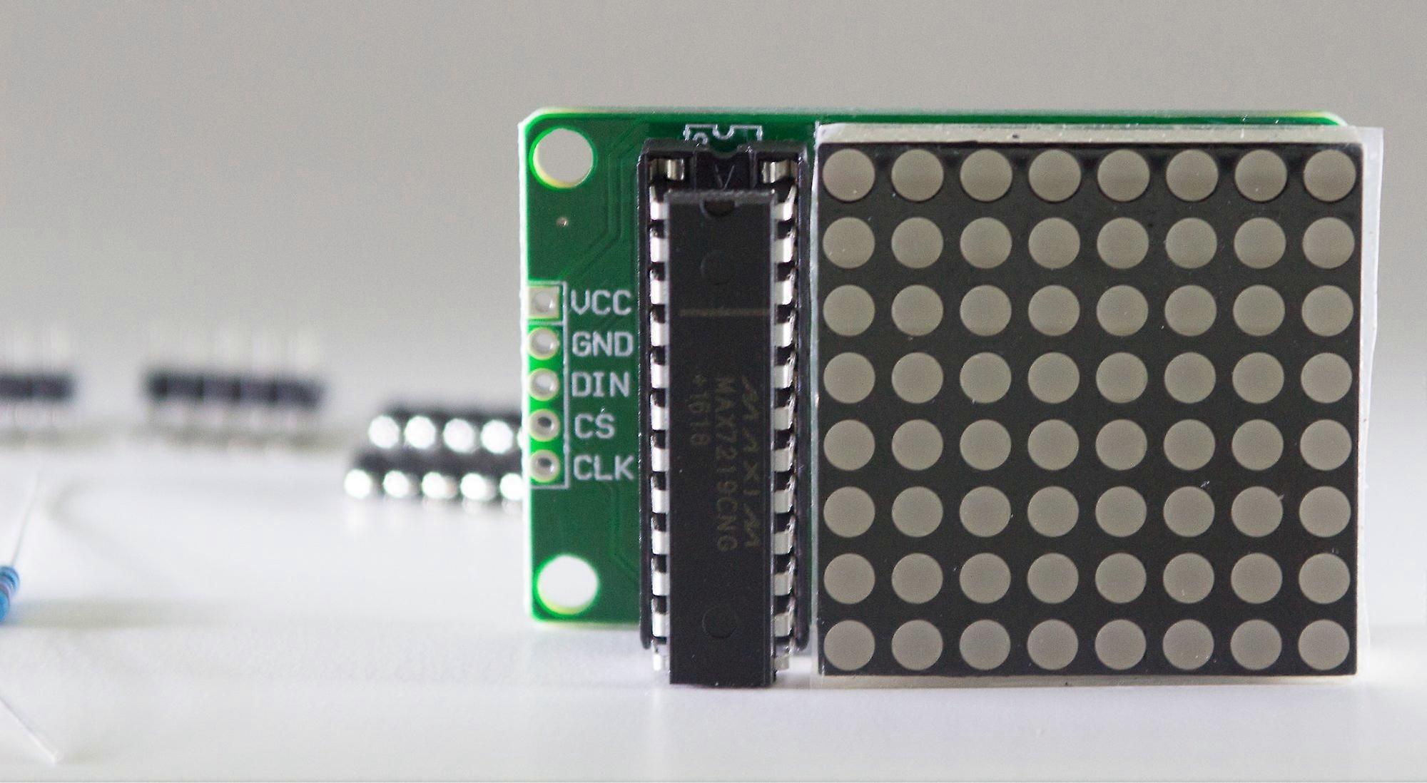 MAX7219 8x8 LED Matrix Display Module for Arduino and Raspberry Pi, Adjustable Brightness