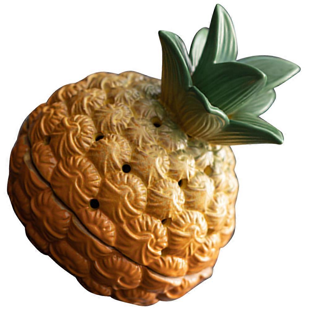 Pineapple Ceramic Incense Holder for Cone Burning 3Pcs Tabletop Decor