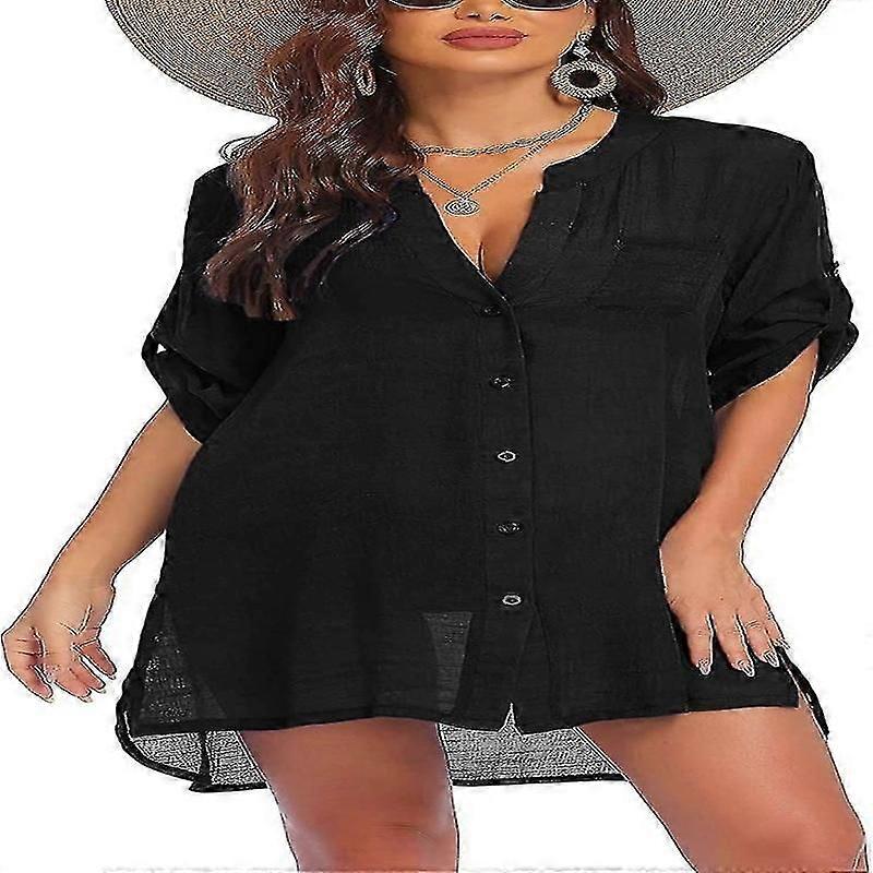 Strandkleid, Bikini mit V-Ausschnitt