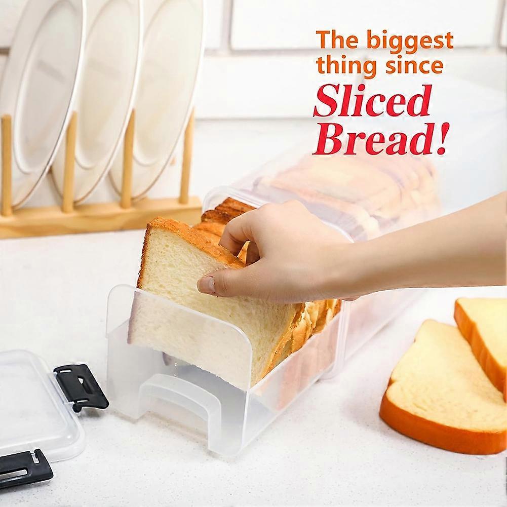2 Pcs Airtight Bread Storage Container with Tray, Plastic Bread Box for Homemade Bread