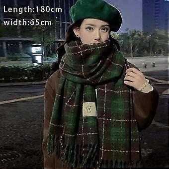 Neuer karierter Schal für Damen im koreanischen Stil – Herbst und Winter, vielseitig, warm, ideal als Weihnachtsschal aus Wolle, Neuheit S06