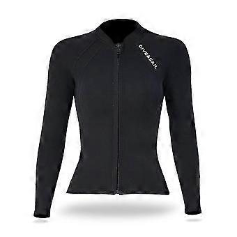 2mm Neopreno Hombres Mujeres Diving Top con cremallera delantera Chaqueta de trajes de neopreno