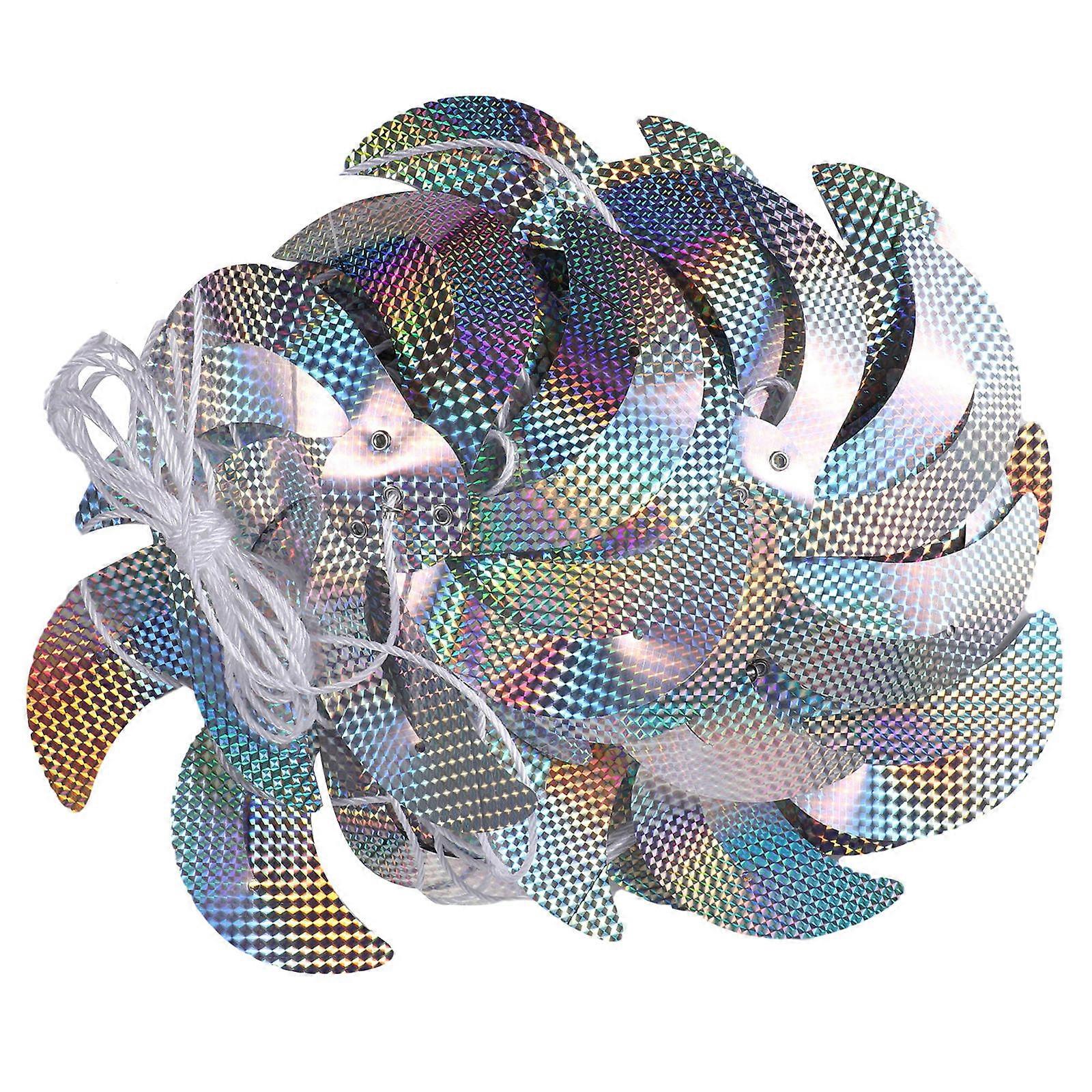 Multicolor Bird Reflective Pinwheel String for Play 1Set