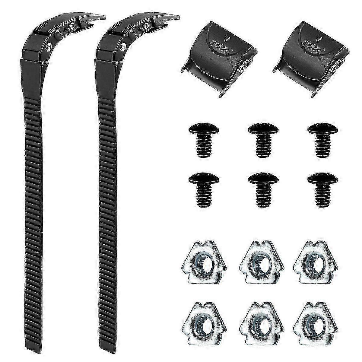 2 Pack Universal Skate Buckle Strap Set compatible with Roller Skates Adjustable Replacement Straps Black
