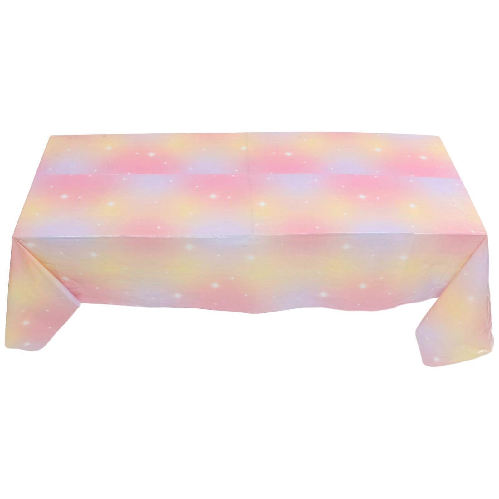 Rainbow Tablecloth Decorative Rectangular Tablecloth for Disposable Use