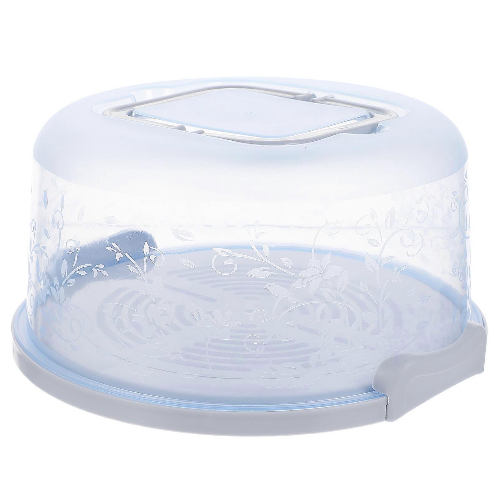Blue Portable Cake Box Container with Handle for Kitchen Use 1Pcs