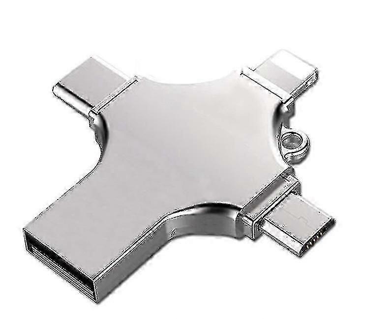 4 In 1 Usb Flash Drive Compatible With Iphone, Micro Usb & Type C Devices