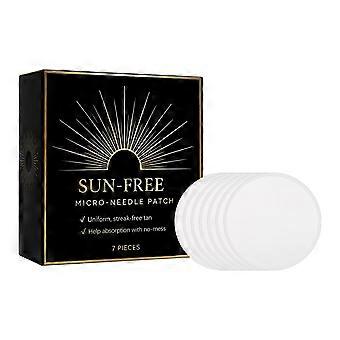 Sun-Free Micro-Needle Tanning Patches, 7 Pieces, Streak-Free Self-Tan for Face & Body