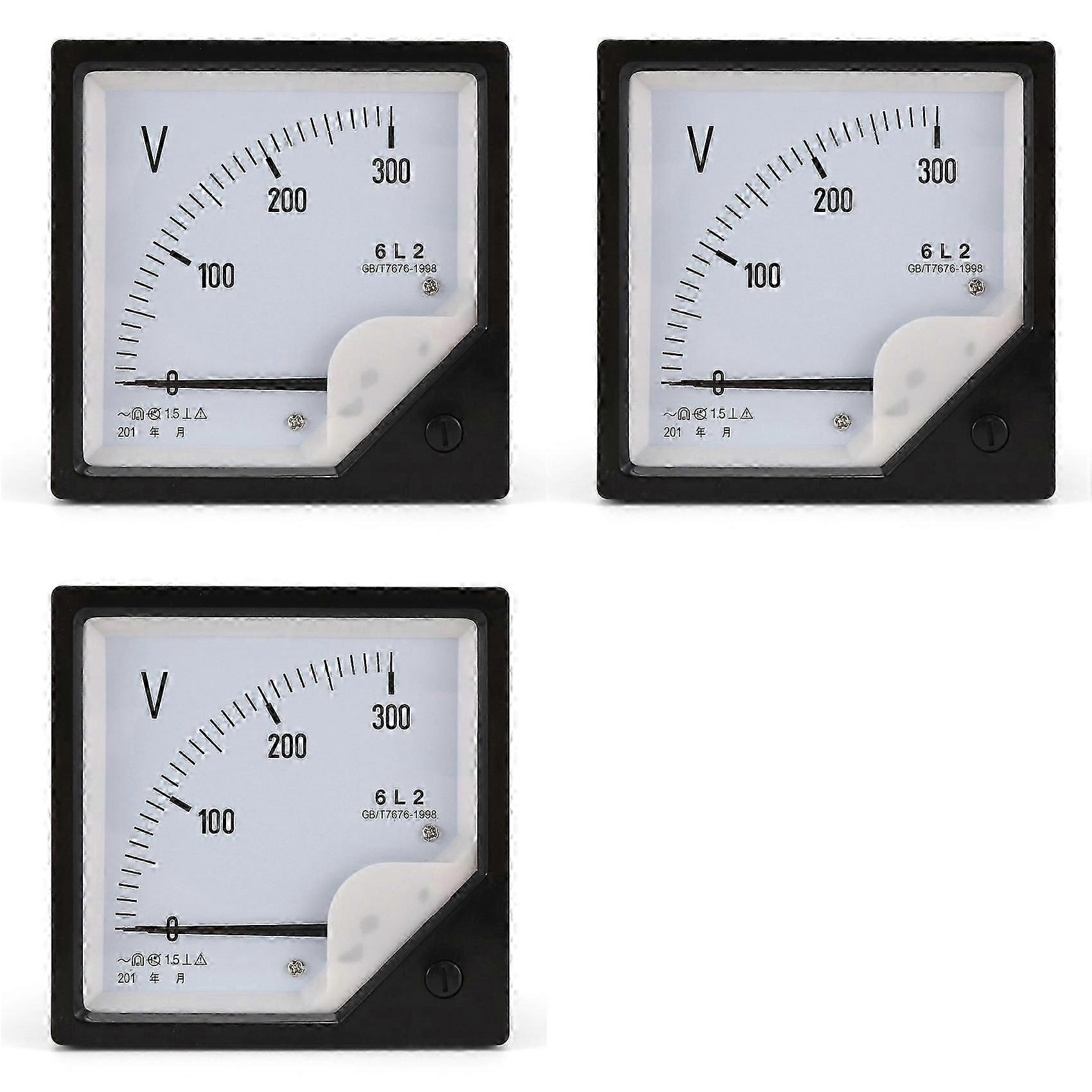 3X 6L2 Voltmeter AC 300V Pointer Type Voltage Meter Mechanical Header TJ