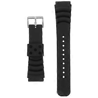 Stijlvolle waterdichte siliconen horlogeband duurzame 22 mm horlogeband horlogepolsband voor vervanging (zwart)