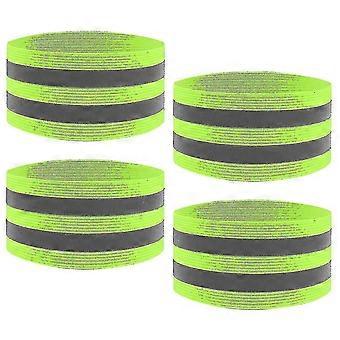 Reflective Armbands, 4pcs High Visibility Reflective Wristbands Ankle Bands Compatible with Jogging Running Cycling A-YUHAO