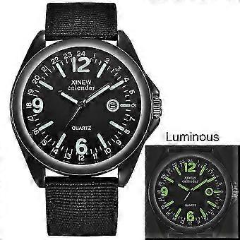 Military Mens Quartz Watch Black Dial Date Luxury Sport Wrist Watch