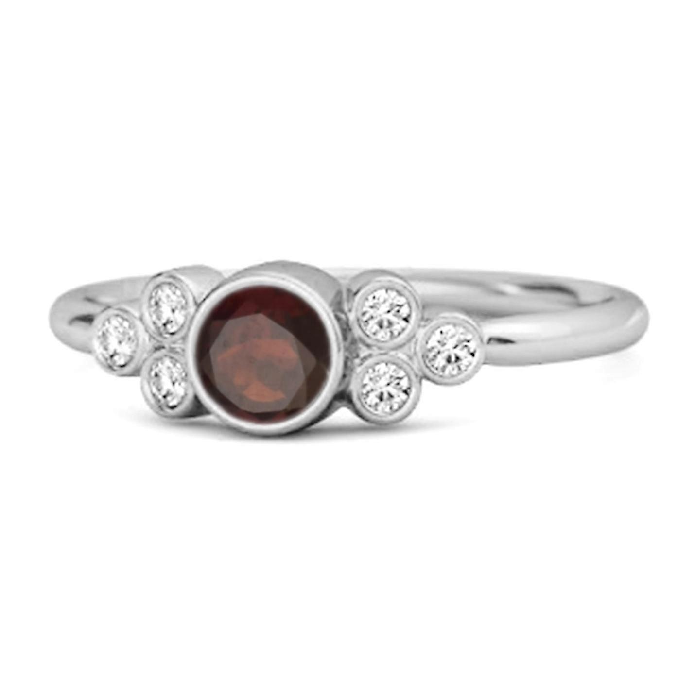 Bezel Set Garnet -925 Sterling Silver Boho Ring