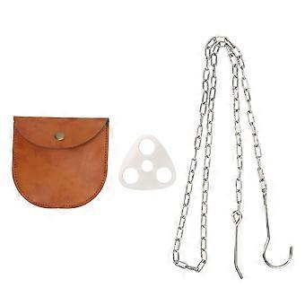 Camping Tripod Board Portable High Temperature Resistant Stainless Steel Tripod Cooking Board Support Plate Chain Set
