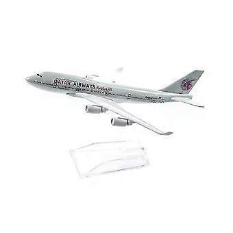 Ny 16 cm Qatar Airways flymodell Boeing 747 flymodell fly støpt metall 1/400 skala fly