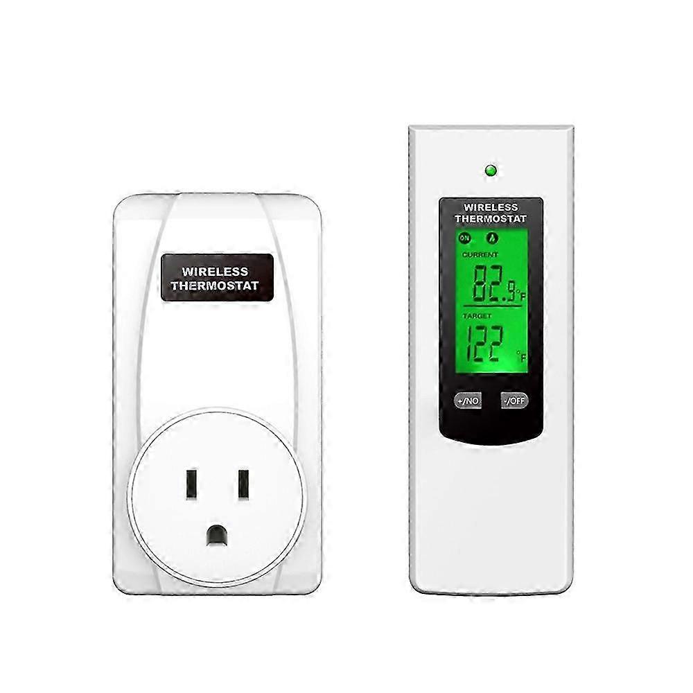 Smart Plug Thermostat Temperature Controller+RF433Mhz Remote with LCD Display Heating/ Cooling Mode Switchable US PLUG