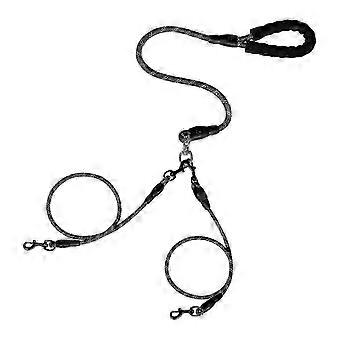 Double Dog Lead Coupler, No Tangle Bungee Split Rope for 2 Dogs, Reflective Shock Absorber with Comfortable Grip