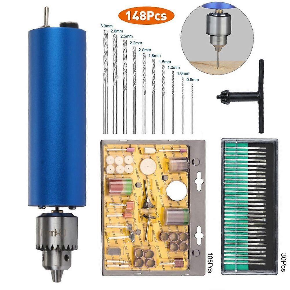 148Pcs US Plug Adjustable Mini Electric Handheld Drill Bits Grinding Tools Set QinHai