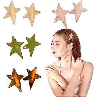 Star Hair Clips 8PCS Acrylic Side Bangs Clip Cute Anti-Skid Snap Hair Accessories