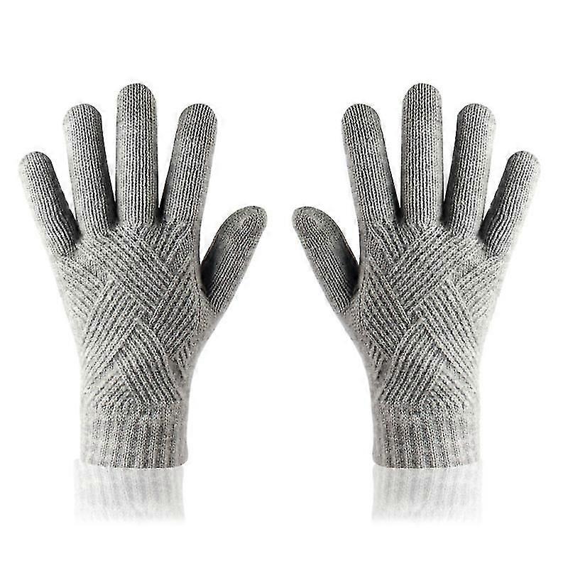 Frauen Raute Strick Touchscreen Handschuhe Solid Color Warm Stretch Texting Fäustlinge