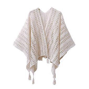 Gradient Color Spring Summer Thin Hollowed-Out Outer Shawl Women's Ethnic Style Cape Qinghai Yunnan Decorative Scarf