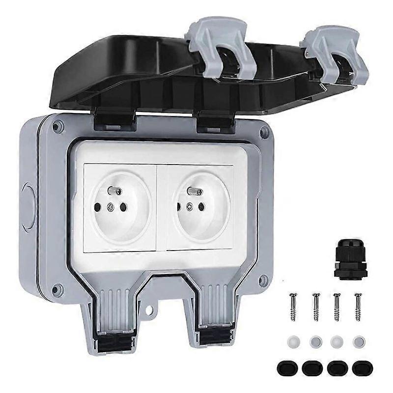 Waterproof Double Outdoor Electrical Socket IP66 Waterproof Wall Socket 16A