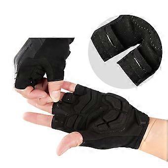 Men Sports Gloves Half Finger Gloves for Riding Training Black Breathable