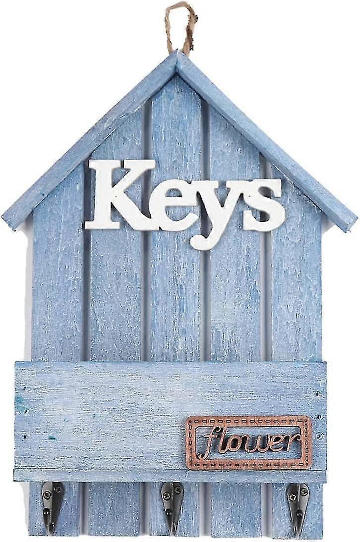 Wooden Key Box Wall Mounted(blue)