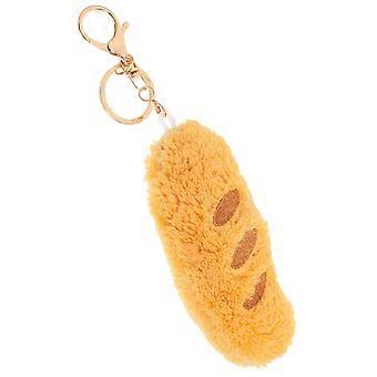 Carino Portachiavi Pane Peluche per Zaino Decorazione Cibo Artificiale Fuzzy Ciondolo Portachiavi Morbido e Divertente Portachiavi Borsa Decor