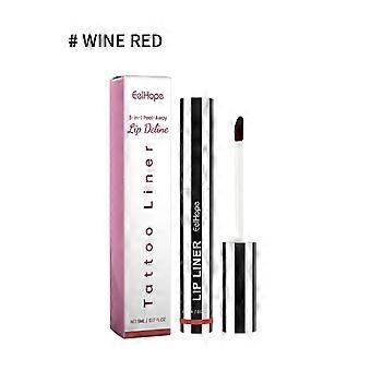 El delineador de labios despegable delinea la forma de los labios y realza su color. Es duradero, resistente al agua y no se decolora fácilmente. El delineador de labios despegable es de color rojo vino.