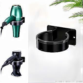 Wall Mounted Hair Dryer Holder, Aluminum Organizer for Large Hair Dryers and Styling Tools with Multiple Hooks, Space-Saving Secure Installation, Mini