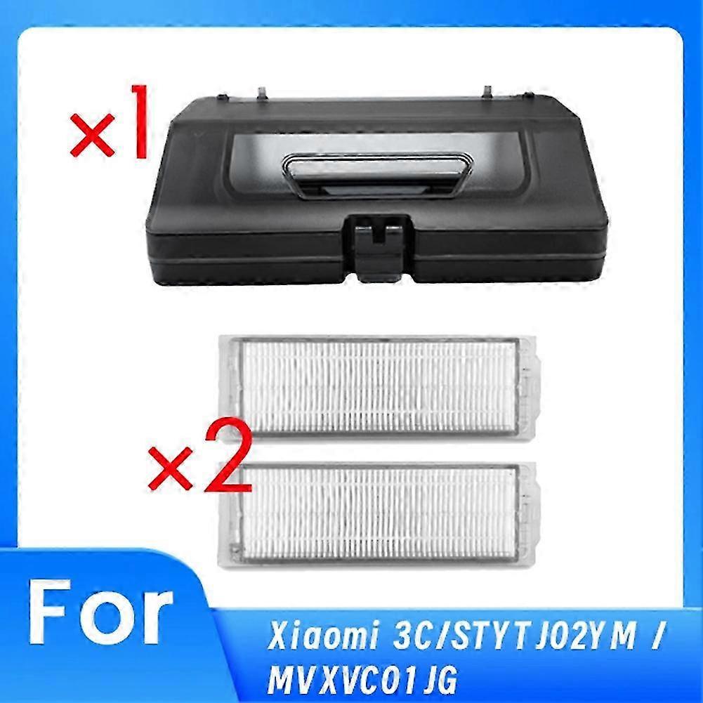 2 in 1 Water Tank Dust Box with 2 Filter compatible with 3C/STYTJ02YM /MVXVC01- Robot Vacuum Cleaner Part