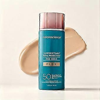 Colorescience Sunforgettable Face Shield Flex SPF50 Protector solar mineral con color, cobertura natural ligera, resistente al agua, 55 ml