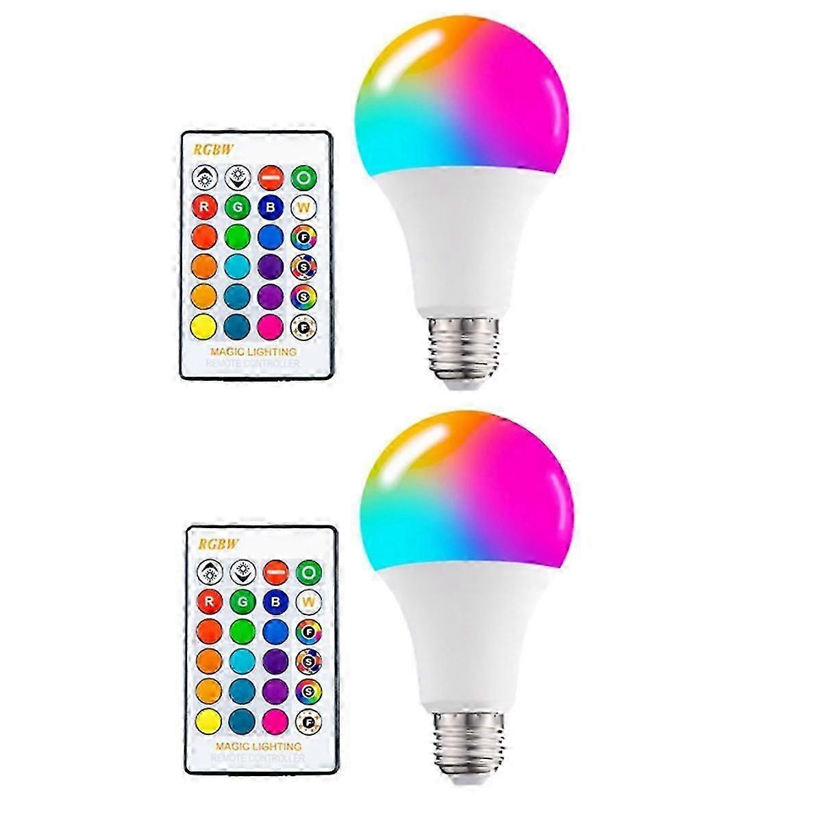 Remote controlled RGB LED light bulb 15W E27 dimmable