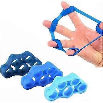 Forearm, Guitar & Rock Climbing Exercise 3-in-1 Finger Stretcher Bands, Hand Extensor Exerciser & Grip Strengthener