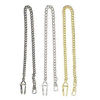 3 piezas de cadena de reloj vintage de metal para reparación de relojes, piezas de cadena de reloj, cadena plana para bolso, cadena de reloj antigua de oro, cadena de llavero para reloj - yuiy