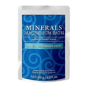Sais de banho minerais com óleos essenciais naturais para relaxamento muscular e alívio da fadiga, embalagem orgânica certificada pelo USDA e ecológica.