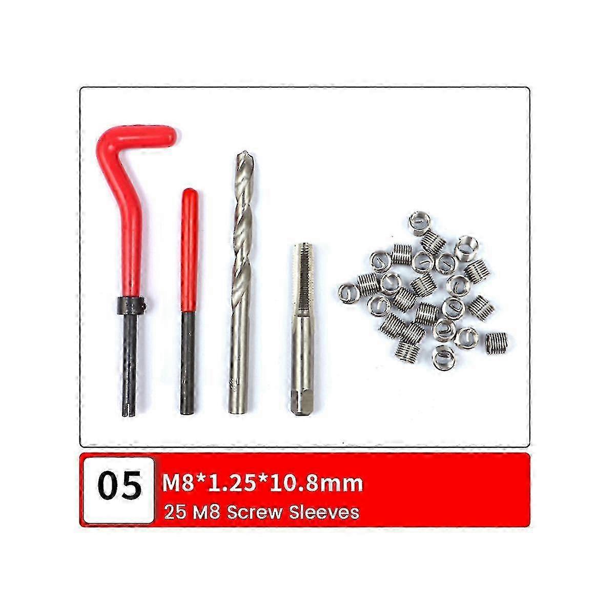 Thread Repair Tool 131pcs compatible with Restoring Damaged Thread Spanner Wrench Twist Drill Bit Hand Tool