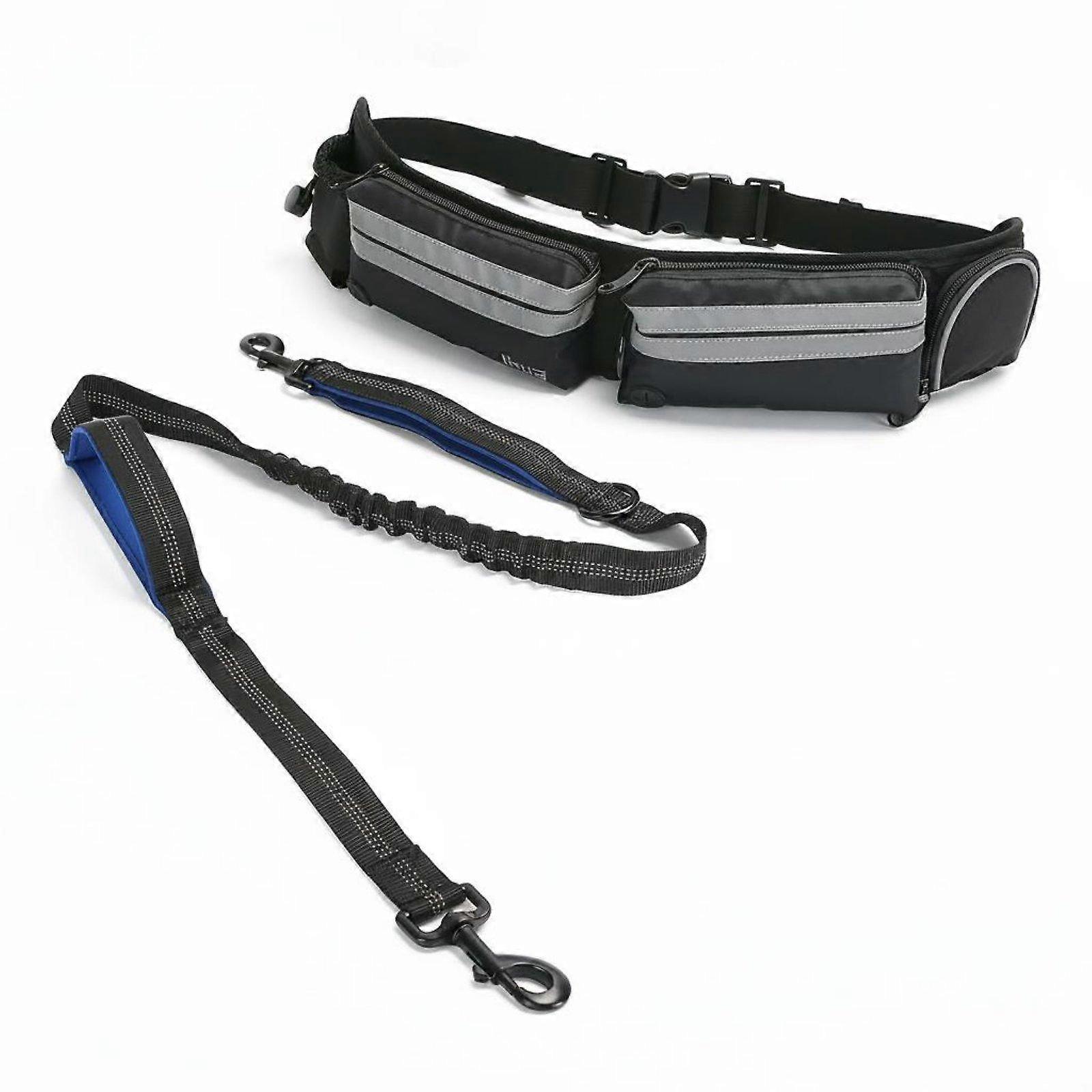 Hands-Unrestricted Dog Leash with Pouch Multi-Function Pockets for Training