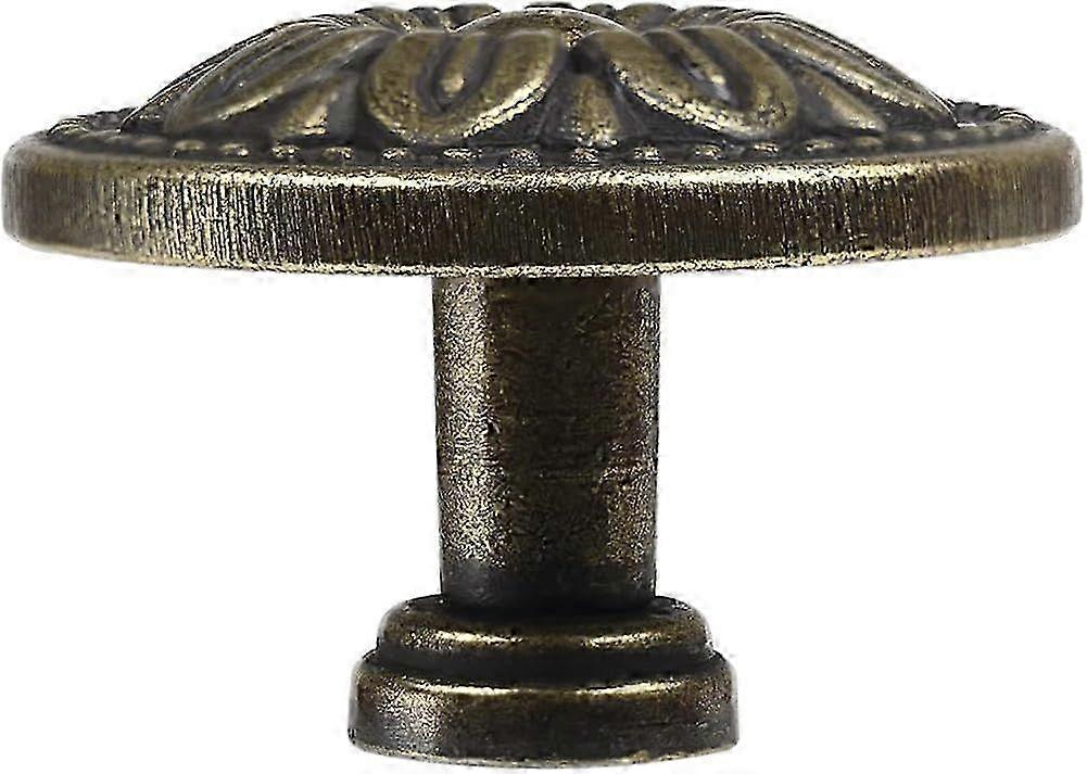 4PCS Vintage Flower Knobs Bronze Round Metal Knobs Mushroom Shaped Single Hole