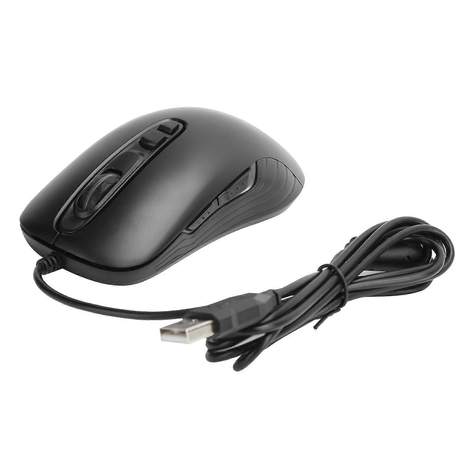 Ajazz Wired Mouse 6?Speed DPI Drive Adjustable 7 Button Plug and Play Computer External DeviceBlack
