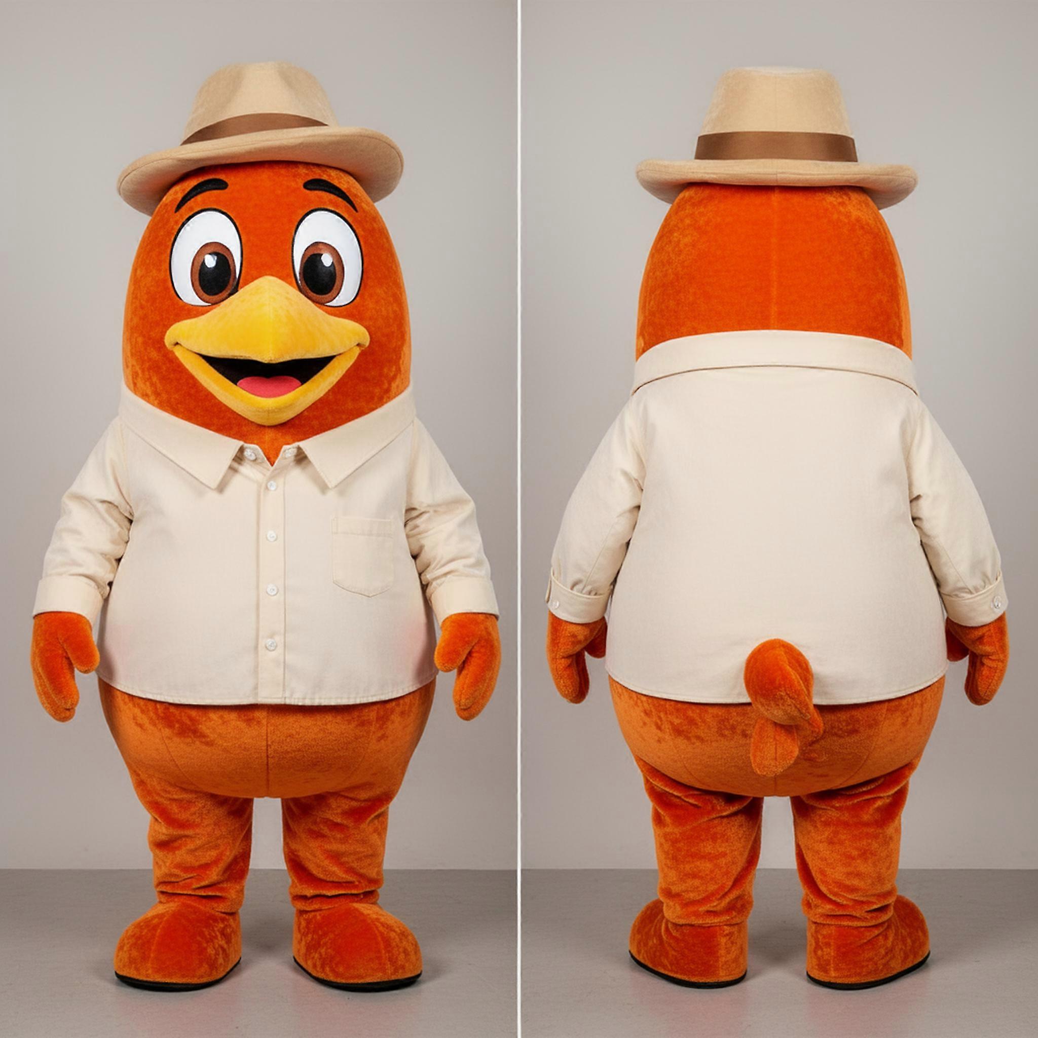 MASTICOT Rust Orange Plump Butter Chicken Mascot