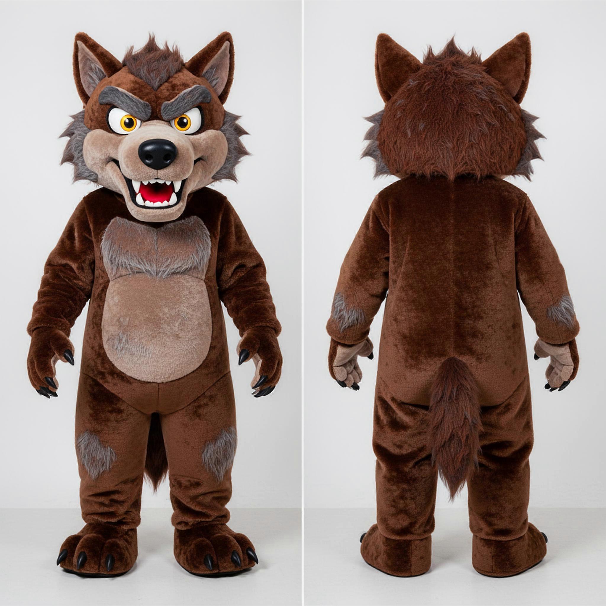 MASTICOT Velvety Brown Mischievous Werewolf Mascot