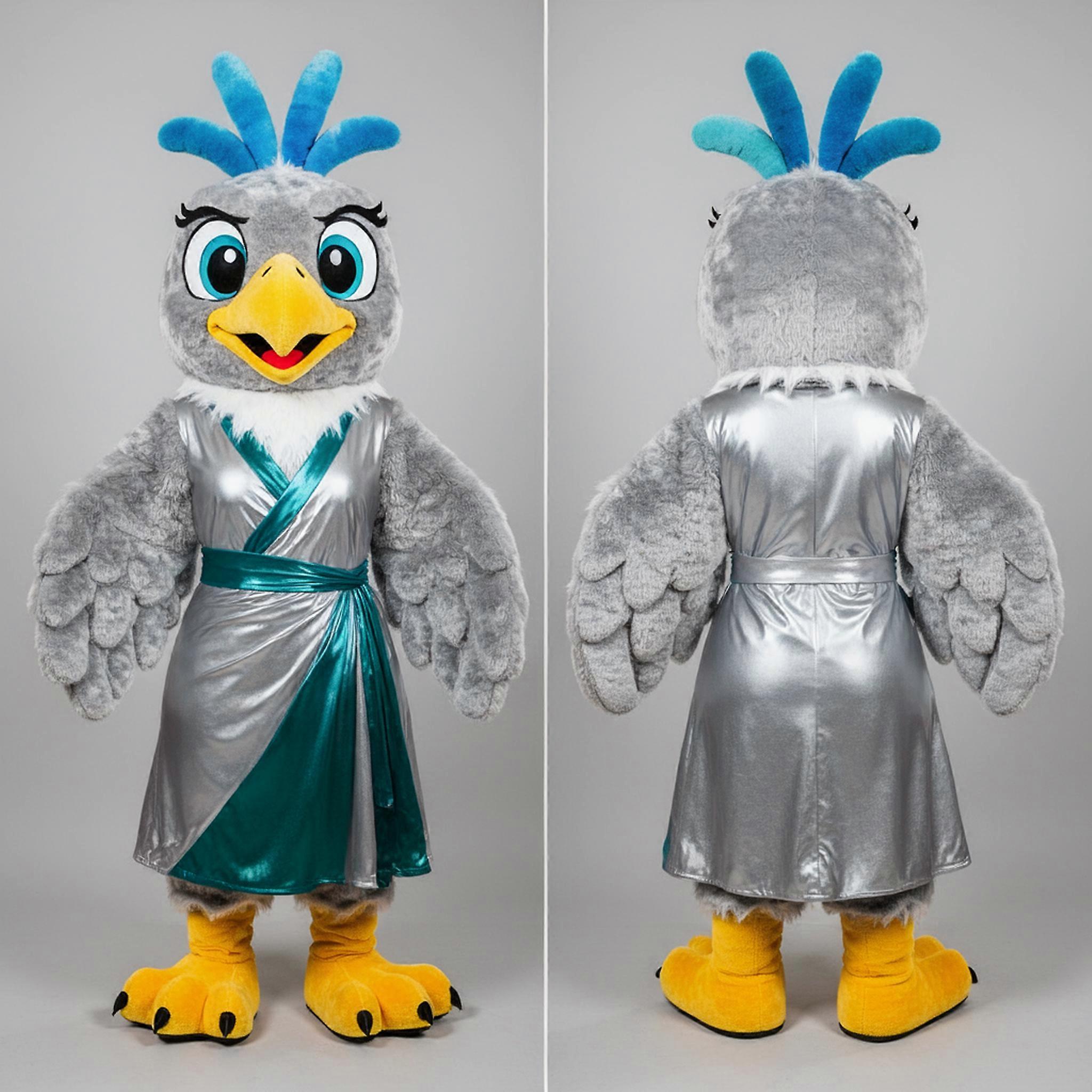 MASTICOT Silver Broad Winged Eagle Mascot