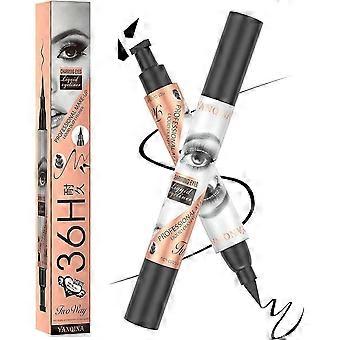 Bevinget eyelinerstempel, eyelinerstempel, sort flydende eyeliner, vandtæt eyeliner, langtidsholdbar flydende stempeleyeliner