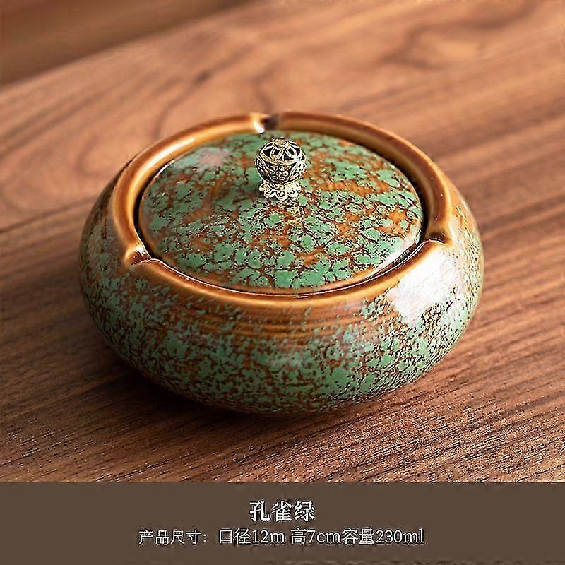 Solid Ceramic Ashtray With Lid