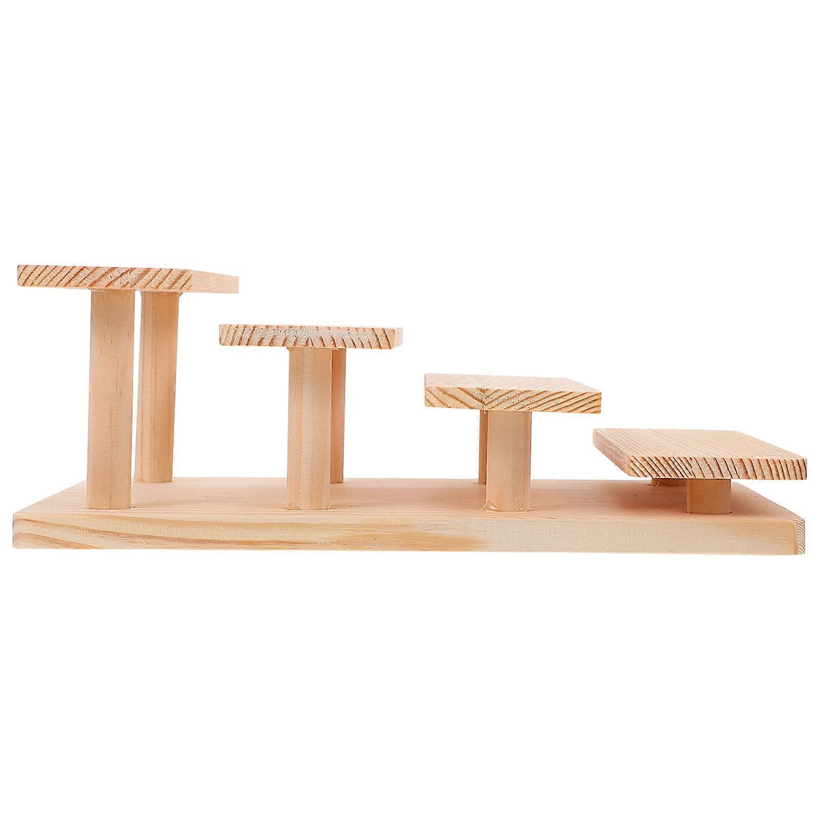 Solid Wood Glasses Rack for Storage Use Beige 1Pcs Display Rack