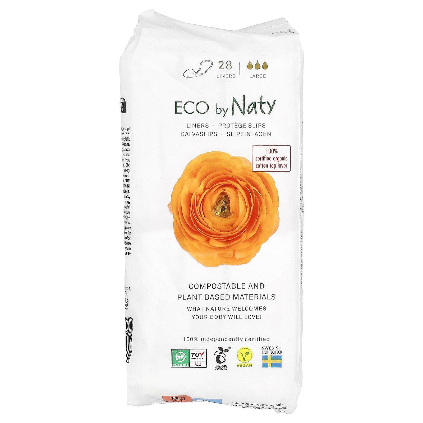4 x Naty, Panty Liners, Large, 28 Liners