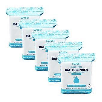 1-5x 25 stuks wegwerpbare baddoekjes zonder naspoelen 20x20cm met zeep en shampoo, baddoekjes zonder naspoelen, douchesponzen