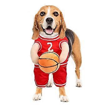 Rood basketbalshirt hondenkostuum